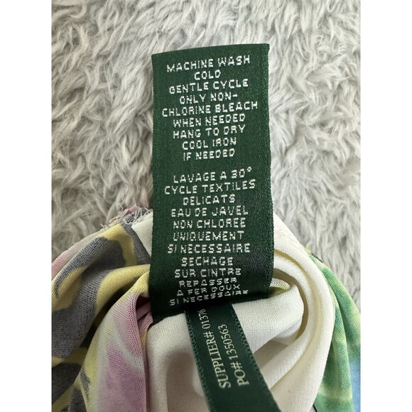 Lauren Ralph Lauren Womens Dress 8 Tropical Floral Ruched‎ Draped Stretch Waist - Picture 13 of 15